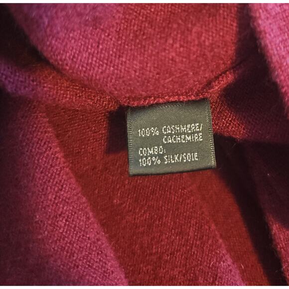 Lafayette 148 Cashmere Knit Top Sweater Silk Cowl Neck Womens 2X Burgundy Flaw - Picture 8 of 10